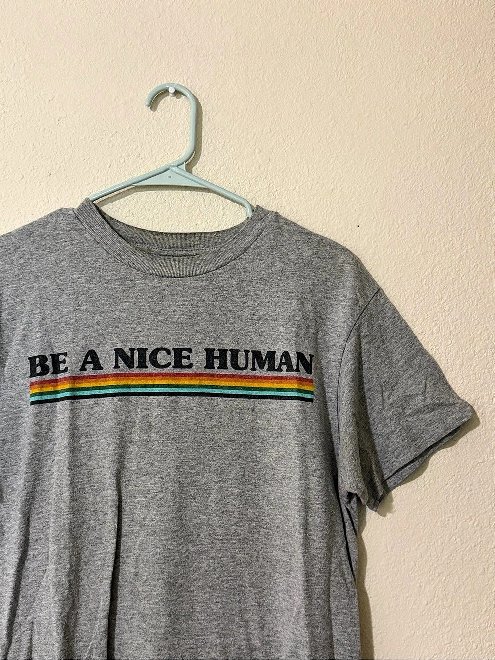 Be a Nice Human Graphic Tee in Gray Like New